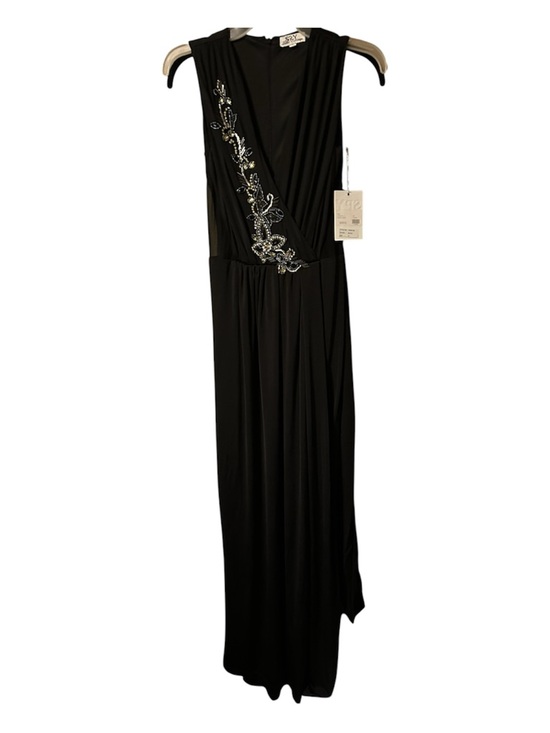 Spy Zone Exchange Dresses & Skirts - Elegant NWT Black Evening Maxi Dress with Silver Embellished V-Neck